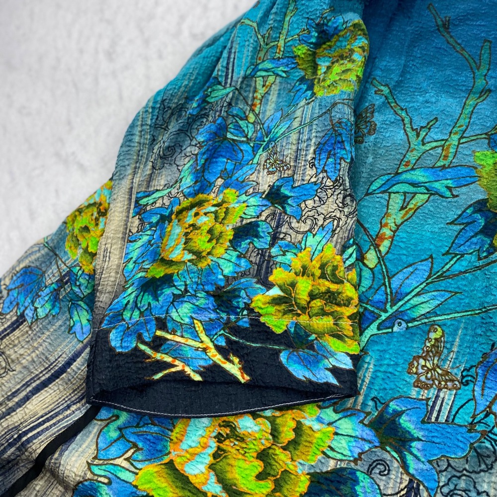 Citron Santa Monica Art To Wear Silk Rayon Crinkle Tunic Blouse Women's 0X - Picture 11 of 16